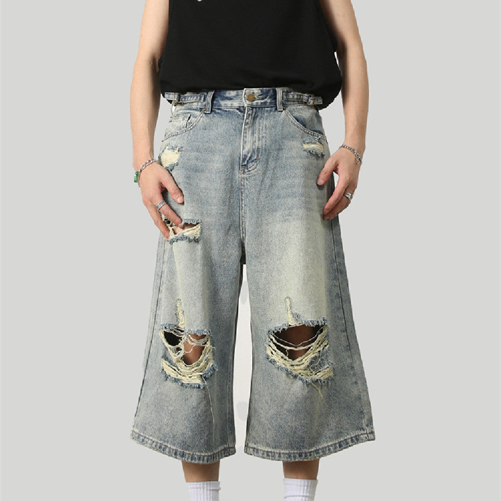 Men's Fashionable Distressed Washed Jeans