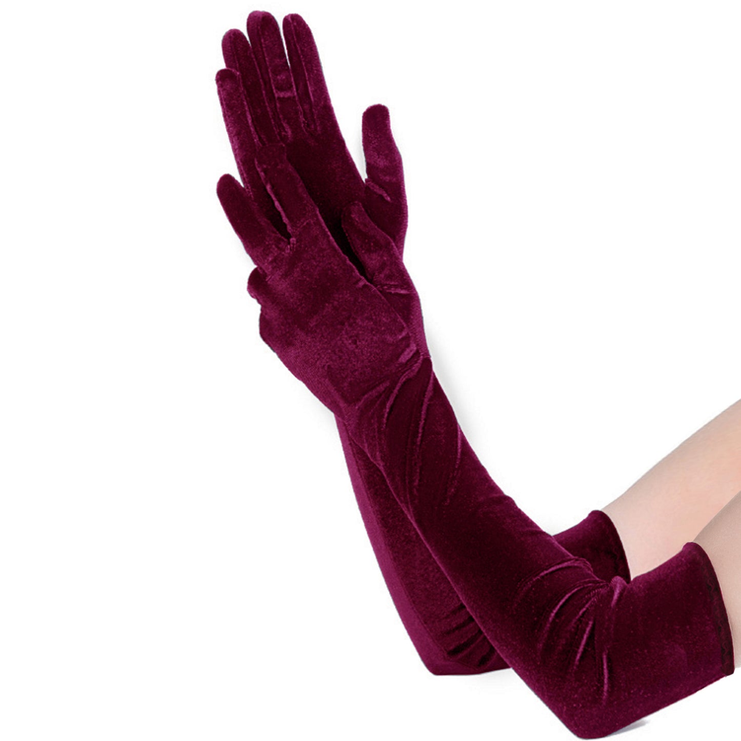 53cm Warm Gold Velvet Gloves